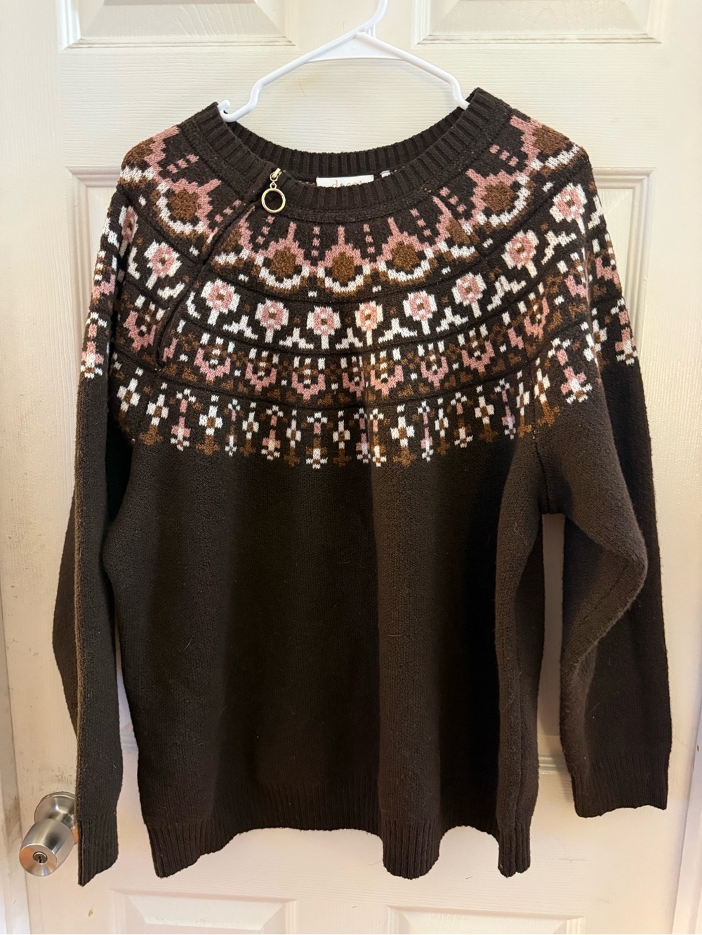 Adaptive d&co Heritage size 2X brown and pink Crewneck Sweater